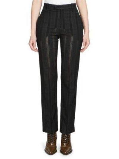 Chloé Owl Eye Embroidered Trousers In Black
