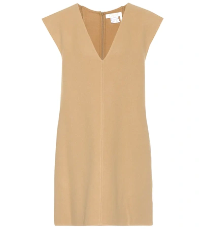 Chloé Sleeveless V-neck Wool Jumper Dress In Brown