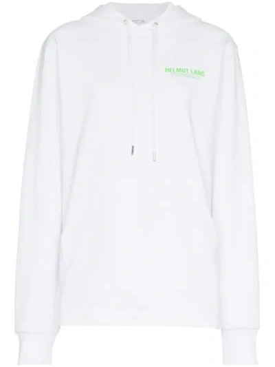 Helmut Lang Printed French Cotton-terry Hoodie In White