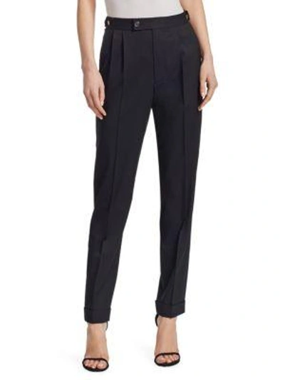 Helmut Lang Pleated Tapered Pants In Black