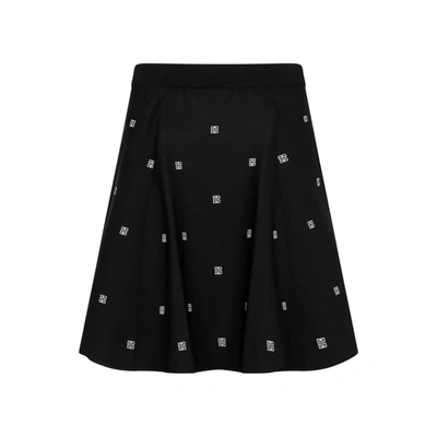 Givenchy 4g Plumetis Short Skirt In Black