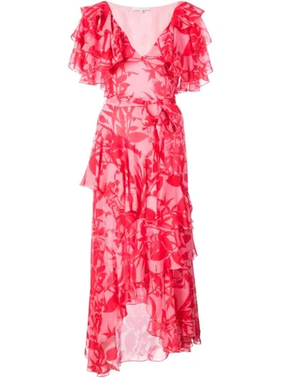 Borgo De Nor Floral Ruffled Dress In Pink