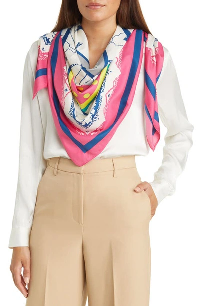 Tasha Mix Check Square Scarf In Pink