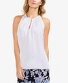Vince Camuto Petites Keyhole Sleeveless Top In Ultra White