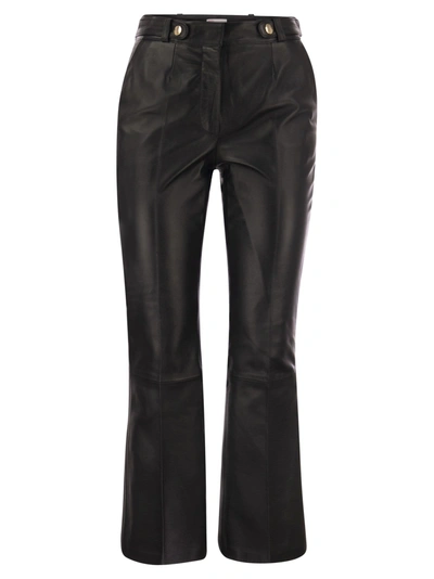 Red Valentino Lambskin Trousers In Black