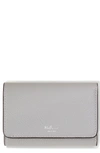 Mulberry Continental Leather Trifold Wallet In Pale Grey