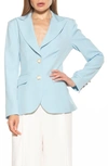 Alexia Admor Jessica Peak Lapel Blazer In Halogen Blue