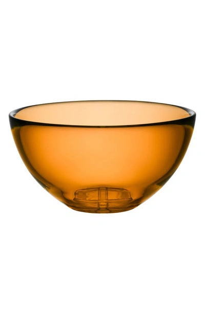 Kosta Boda Bruk Glass Serving Bowl In Brown Tones