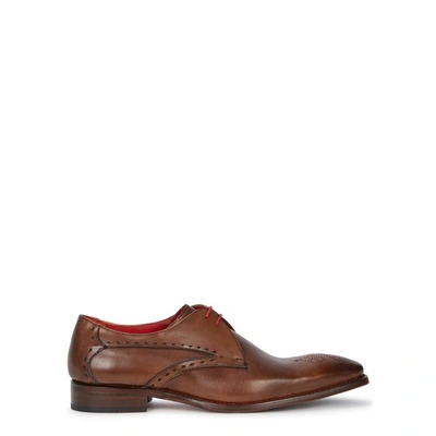 Jeffery West Midnight Burnished Leather Derby Shoes In Brown