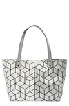 Patrizia Luca Geometric Tote Bag In Matte Silver