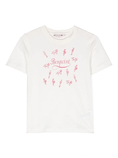 Bonpoint Kids' Logo-print Cotton T-shirt In White
