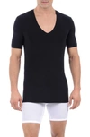 Tommy John Second Skin Micromodal Deep V-neck Undershirt In Black