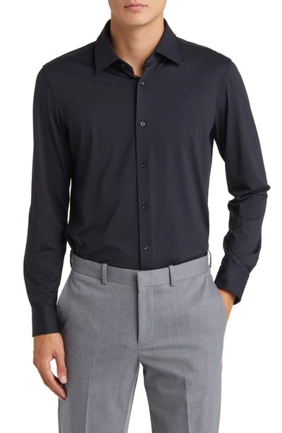 Hugo Boss Hank Kent Dress Shirt In Dark Blue
