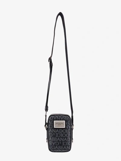 Dolce & Gabbana Canvas Shoulder Bag In Black