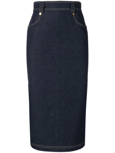 Versace Denim Midi Skirt