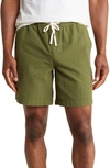 14th & Union Seersucker Cotton Shorts In Green Cypress