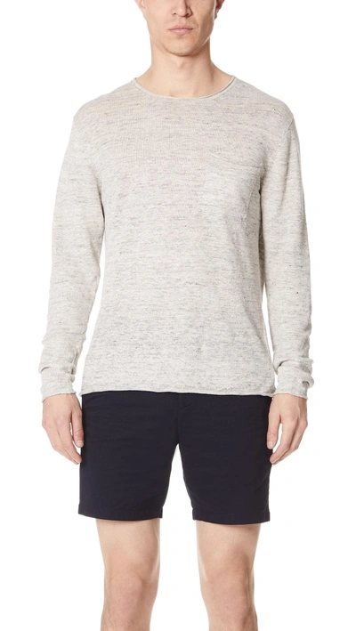 Club Monaco Linen Rollneck Sweater In Heather Grey