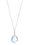 Anzie Classique Sterling Silver Blue Topaz Pendant Necklace In Sterling Silver/ Blue Topaz