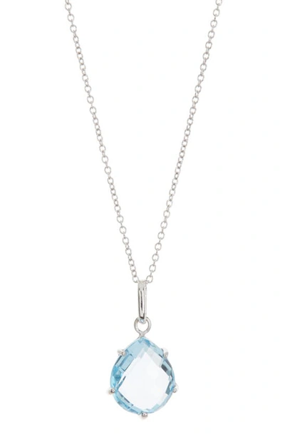 Anzie Classique Sterling Silver Blue Topaz Pendant Necklace