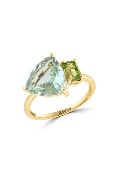 Effy 14k Yellow Gold Green Amethyst & Peridot Ring