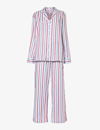 Derek Rose Capri Striped Cotton Pyjama Set In Multi