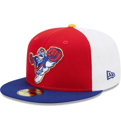 New Era Red/blue Kannapolis Cannon Ballers Marvel X Minor League 59fifty Fitted Hat