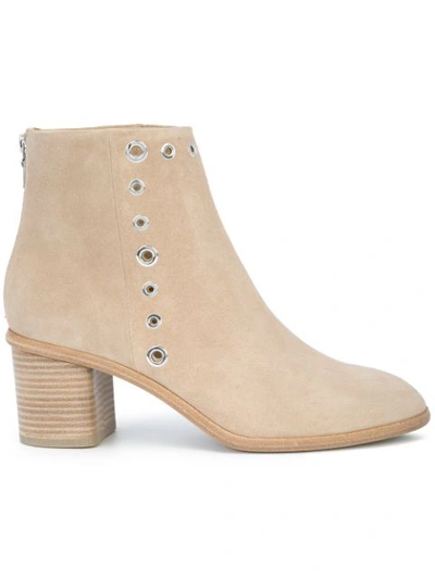 Rag & Bone Willow Embellished Suede Ankle Boots In Beige