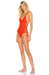 Acacia Swimwear Florence Crochet One Piece In Red