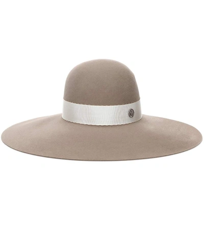 Maison Michel Blanche Rabbit Felt Hat In Neutrals