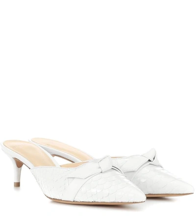 Alexandre Birman Daisy Python Mules In White