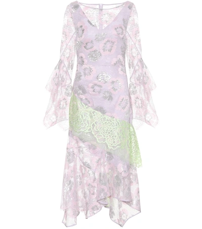 Peter Pilotto Lace And Lamé Dress In Pink