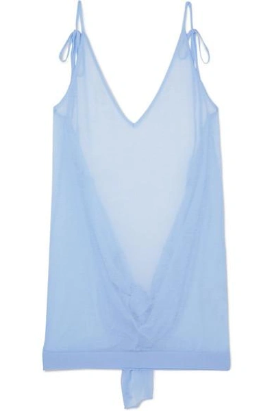 Jacquemus Sperone Backless Cotton-blend Mini Dress In Sky Blue | ModeSens