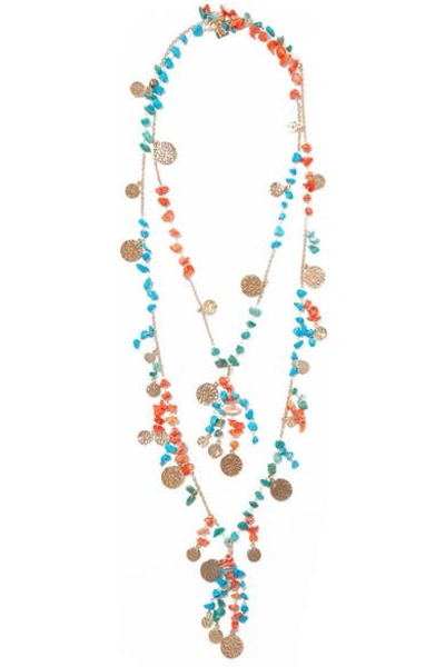 Rosantica Vento Gold-tone Beaded Necklace In Blue