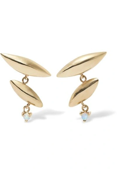 Wwake Formation 14-karat Gold Opal Earrings