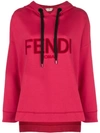 Fendi Logo Cotton-blend Hoodie In Red