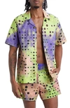 Saturdays Surf Nyc Canty Dots Short Sleeve Camp Shirt In Forest Shade