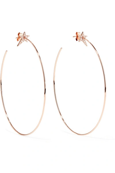 Diane Kordas 18-karat Rose Gold Diamond Hoop Earrings