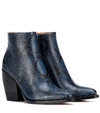 Chloé Chloe Rylee Python Print Leather Ankle Boots In Animal Print,blue