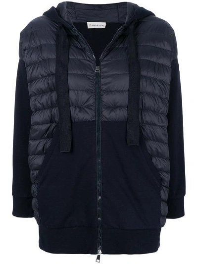 Moncler Hooded Puffer Jacket In Blue