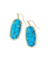 Kendra Scott 14k Gold Plated Elle Drop Earrings In Teal Howli