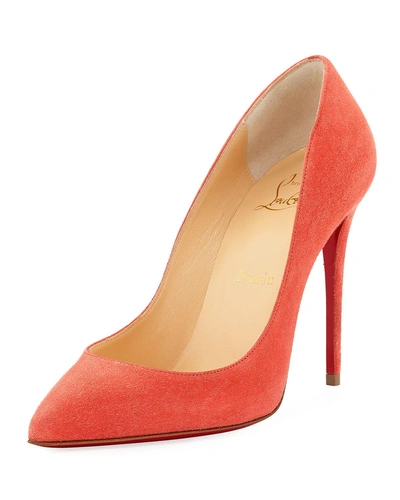 Christian Louboutin Pigalle Follies Suede 100mm Red Sole Pump In Charlotte