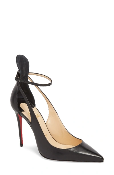 Christian Louboutin Mascara 100mm Leather Red Sole Pump In Black