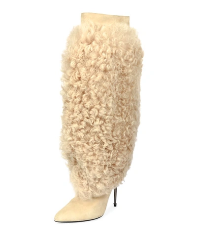Tom Ford Curly Shearling Fur Knee Boot