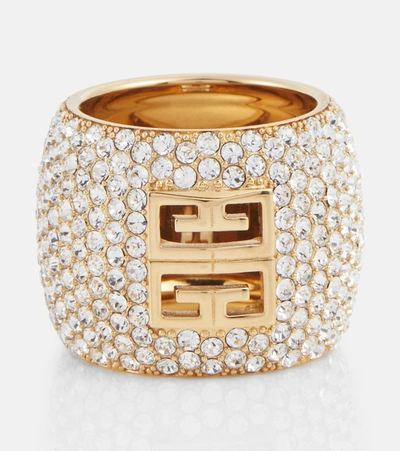 Givenchy 4g Crystal-embellished Ring In Gold
