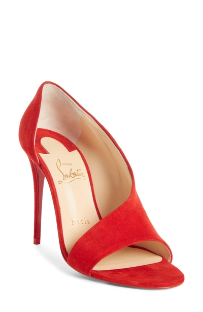 Christian Louboutin Phoebe Half D'orsay Sandal In Red Suede