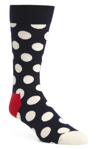 Happy Socks Men's Big Dot Socks In Navy/red/white