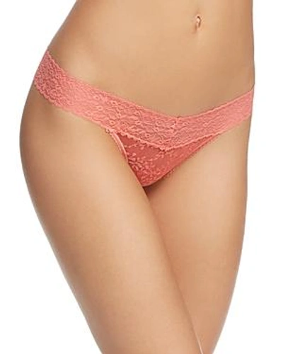 Calvin Klein Bare Lace Thong In Coral Quartz