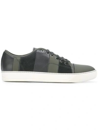 Lanvin Panelled Sneakers In Green