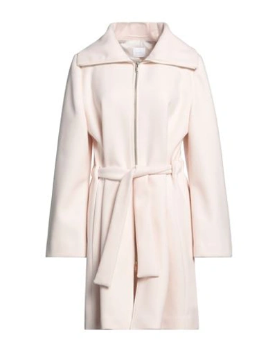 Merci .., Woman Coat Light Pink Size 10 Polyester, Viscose