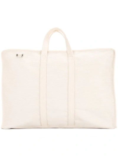 Cabas Textured Cotton Holdall In White